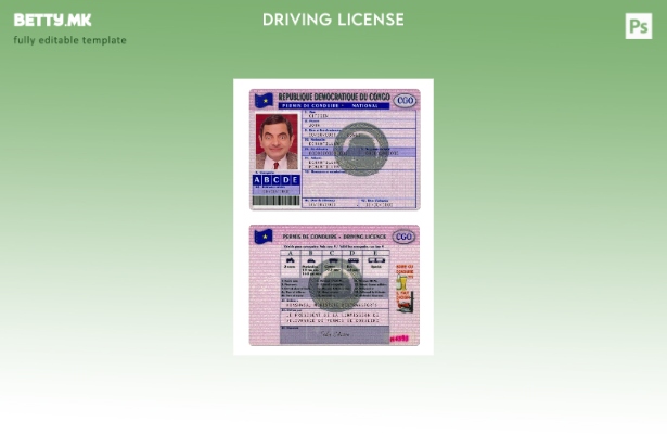 Шаблон за верзија на возачка дозвола од Конго во модерен стил 1